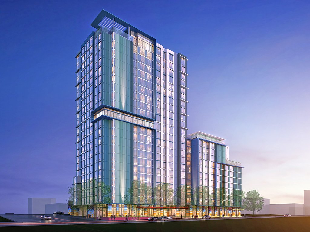 A rendering of the proposed hotel tower.