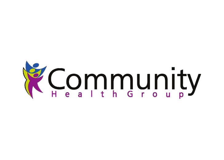 CHP logo A community health group logo with people in the background.