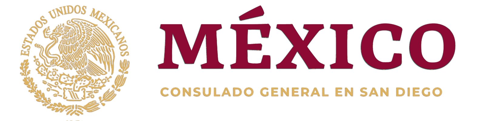 Consulate of Mexico logo A red and yellow logo for the mexican consulate.