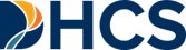 A blue and black logo for the hcc.