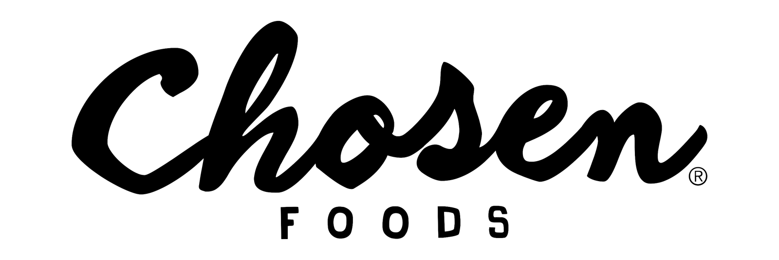 Chosen Foods logo A black and white image of the logo for choses foods.