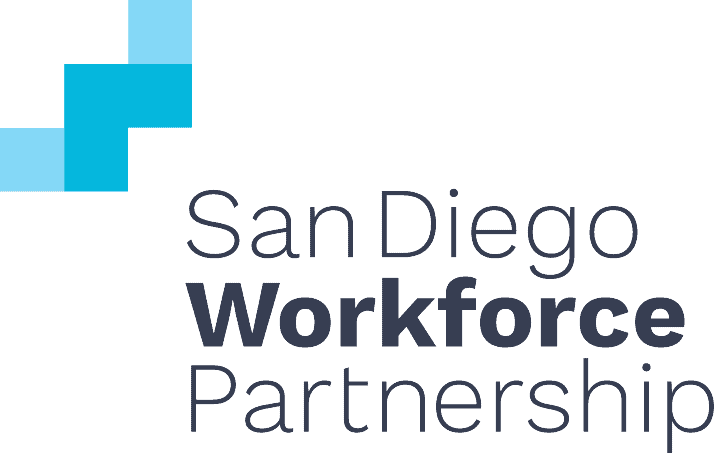 A logo for the san diego workforce partnership.