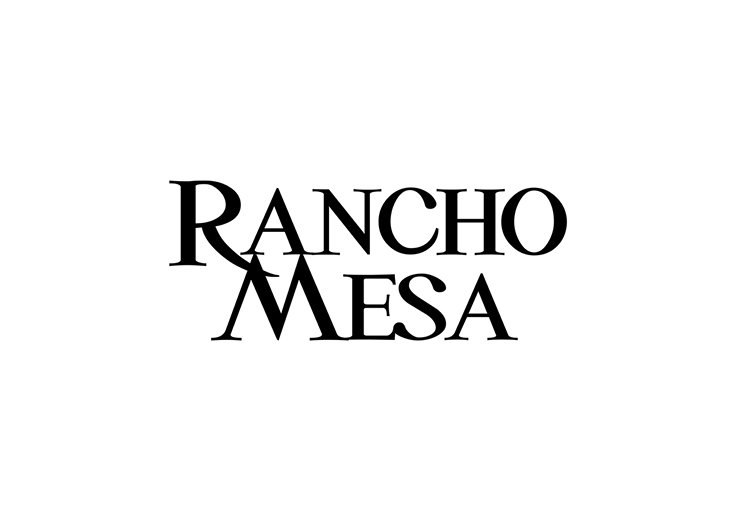 Rancho mesa A black and white photo of the rancho mesa logo.