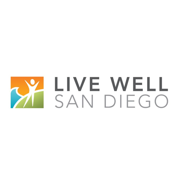 A logo of live well san diego